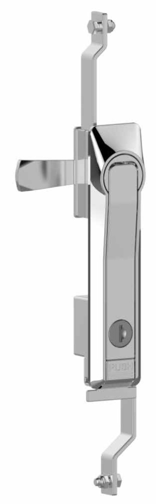 Замок-ручка 007 с механизмом для тяг, металл черный, личинка T 8мм, IP65, без ригеля СМ