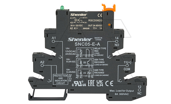 Реле интерфейсное полупроводниковое RSCD06D3 с колодкой SNC05-E-A, винтовой зажим, 1NO, 3A(60VDC), 6_24VDC, LED, W=6.2mm