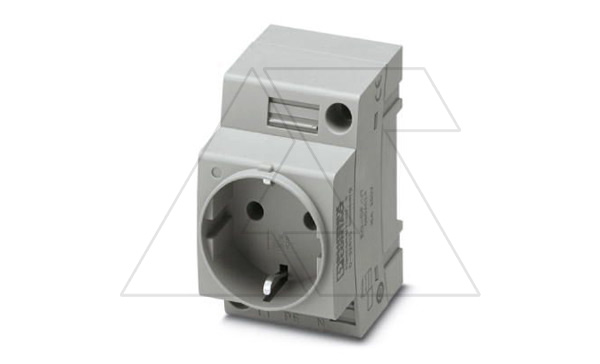 Розетка EO-CF/UT стандартная, винтовые зажимы, монтаж DIN-рейка / прямой, 16A, 250VAC, серая