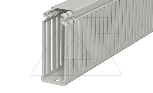 Перфокороб LKV 10037, органайзер для шкафов, 100 x 37 мм (глубина х ширина крышки), L=2000мм, RAL 7030 серый