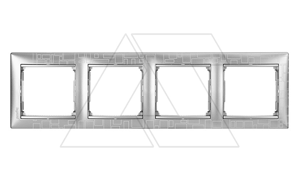 Valena - Рамка 4 поста верт/гориз, алюминий модерн