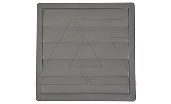 Решетка вентиляционная с жалюзи квадратная 170х170мм круглым выводом Ø125мм, пластик, серый