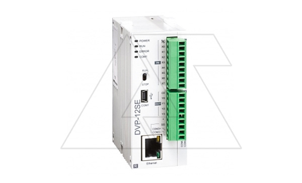 Программируемый логический контроллер DVP12SE11R, 8DI, 4RO, 24VDC, 16K шагов, RS485, USB, Ethernet Программируемый логический контроллер DVP12SE11R, 8DI, 4RO, 24VDC, 16K шагов, RS485, USB, Ethernet