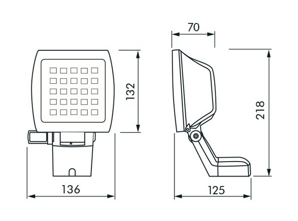 Прожектор с датчиком движения B.E.G. FL3N-LED-130 чёрный от интернет-магазина amperkin.by