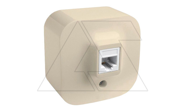 Quteo - Розетка телеф. RJ-11,накладной монтаж, сл. кость