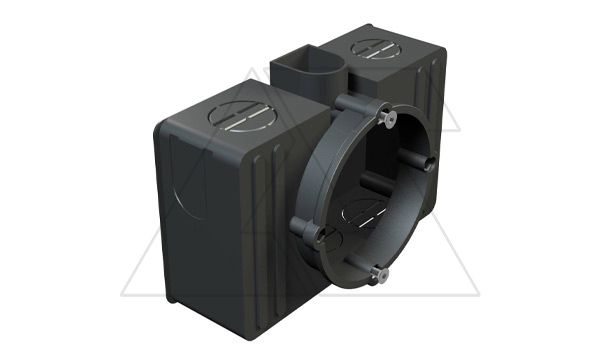 Коробка UG 60 VK монтажная одинарная, IP20, 8 вводов до Ø21мм, глубина 47,5мм, черный, полистирол