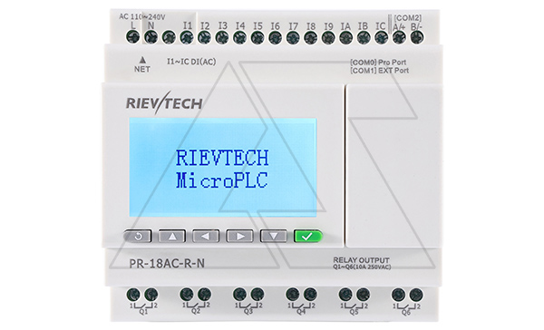 Программируемый логический контроллер PR-18AC-R-N, 110_240VAC, 12DI, 6RO, RTC, SD, Ethernet, ЖКИ Программируемый логический контроллер PR-18AC-R-N, 110_240VAC, 12DI, 6RO, RTC, SD, Ethernet, ЖКИ