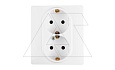 Etika - Розетка 2x2P+E нем. стд. авт.зажим со шторками (белый) от интернет-магазина amperkin.by