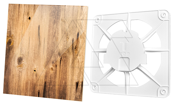 Решетка вентиляционная с панелью декоративной универсальной dRim, стекло, древесный