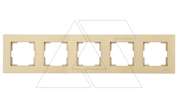 Rita - Рамка 5 постов, горизонтальный монтаж, золото доре