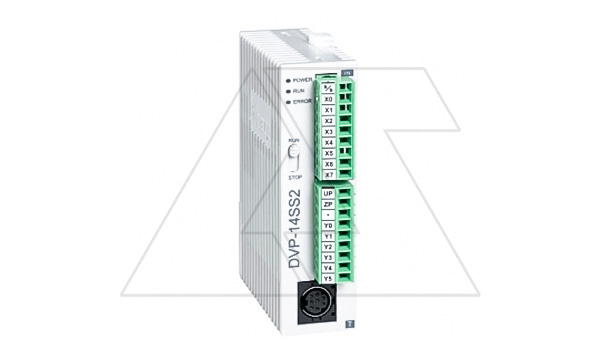Программируемый логический контроллер DVP14SS211R, 8DI, 6RO, 24VDC, 8K шагов, RS232, RS485 Программируемый логический контроллер DVP14SS211R, 8DI, 6RO, 24VDC, 8K шагов, RS232, RS485