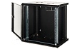 Щит телекоммуникационный 19", 9U, ВxШxГ 500x600x600 мм, PROlineB, навесной, дверь стекло с перфор. по бокам, черный от интернет-магазина amperkin.by