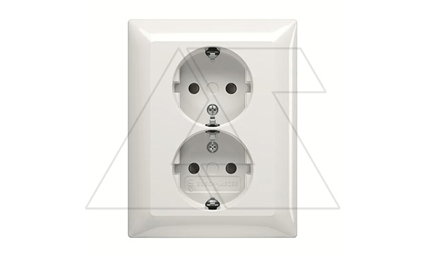 Basic 55 - Розетка 2x2P+E нем. стд. (белый)
