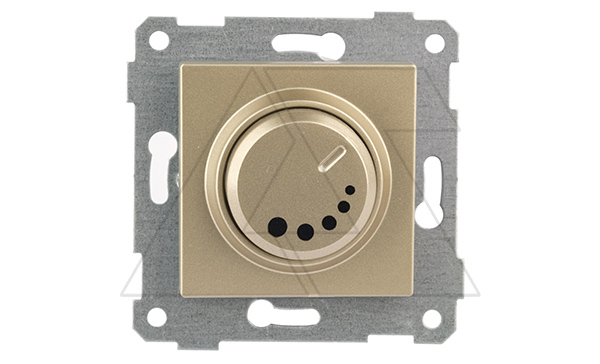 Rita - Светорегулятор (RL) с подсветкой, поворотный, 1000 Вт, золото доре