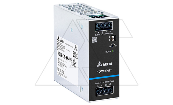 Блок питания импульсный Force-GT, 240W, 10А, 3(2)х320(340)_575VAC (450_800VDC) / 24VDC, DIN35, реле DC OK, винт.клеммы, ал.корпус Блок питания импульсный Force-GT, 240W, 10А, 3(2)х320(340)_575VAC (450_800VDC) / 24VDC, DIN35, реле DC OK, винт.клеммы, ал.корпус
