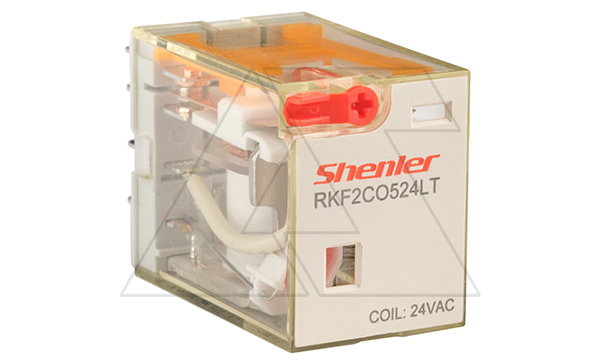 Реле RKF2CO524LT, 2CO, 12A(250VAC/30VDC), 24VAC, мех. индикация, тест-кнопка с блокировкой, LED