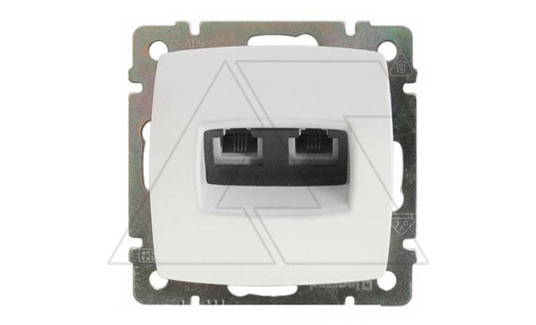 Suno - Розетка телефонная 2хRJ-11 4 конт. (белая)