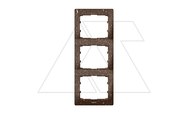 Galea Life - Рамка на 3 поста вертикальная, CORIAN Cocoa Brown