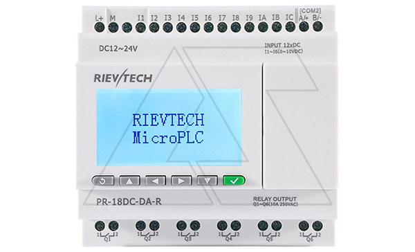 Программируемый логический контроллер PR-18DC-DA-R, 12_24VDC, 12DI(6AI), 6RO, RTC, RS232, RS485, ЖКИ Программируемый логический контроллер PR-18DC-DA-R, 12_24VDC, 12DI(6AI), 6RO, RTC, RS232, RS485, ЖКИ