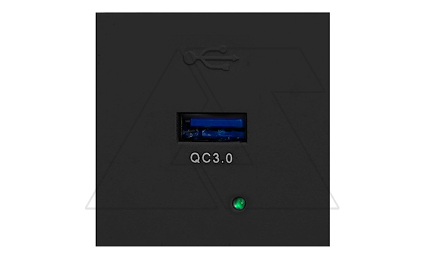 Noen - Розетка USB, быстрая зарядка, 2М, 3A/5V, 2A/9V, 1,5A/12V, в комплекте с рамкой, черная