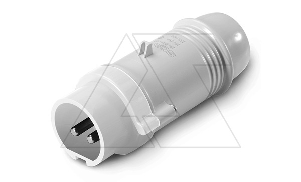 Разъем пром. силовой CEE кабельный, штекер, 16A, 2P 12h, 40_50VAC 50/60Hz, IP44, серия IEC309