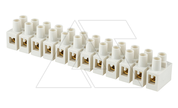 Клеммник T85 разрезаемый, 12шт, 25A 2.5mm², 250VAC, GWT850, полипропилен, белый, CONNECTO