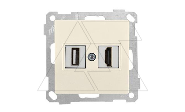 21 - Розетка HDMI + USB Type A, для передачи данных, сл.кость