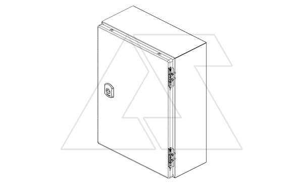 Щит DM моноблочный 400x600x210мм (ВхШхГ) навесной с монт. панелью, 1 глухая дверь, 2 замка, 2 петли, RAL7035, IP66
