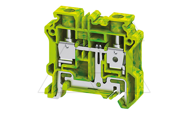Клемма защитного проводника CYG10 /10x50mm, винтовая, 2 присоед., 10mm2, желто-зеленая