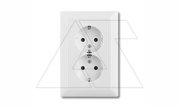 Basic 55 - Розетка  2x2P+E нем. стд. (сл.кость, блистер)
