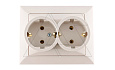 OPAL - Розетка 2x2P+E с рамкой, бежевый от интернет-магазина amperkin.by