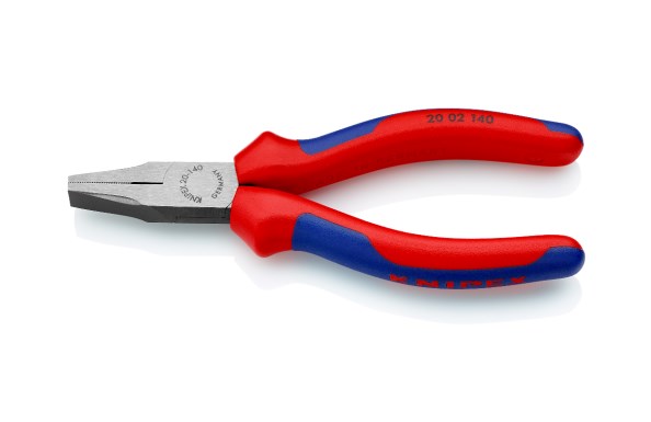 Плоскогубцы тупоносые, рифлённые губки 28, L-140 мм, чёрные, 2-комп. рукоятки (KNIPEX)