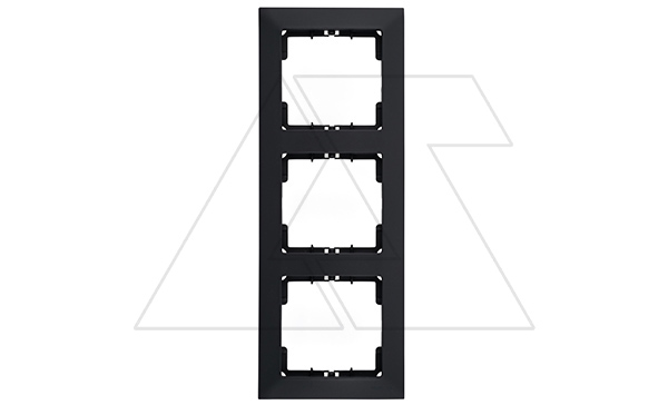 Candela - Рамка 3 поста, к механизмам серии 21, вертикальный монтаж, черный мат