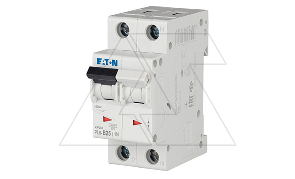 Авт. выключатель PL6-B25/1N, 1P+N, 25A, хар-ка B, 6kA, 2M