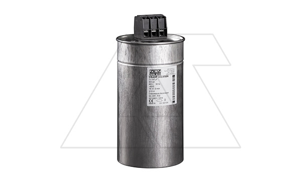 Конденсатор CSADP 3-0,4/50N, трехфазный, 50kVAr(400VAC), MKP заполненный гелем, двухсторонний клеммник S=35mm², нормальный режим, IP20