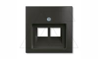 Basic 55 - Лицевая панель для двойной информационной розетки (шато-черный)