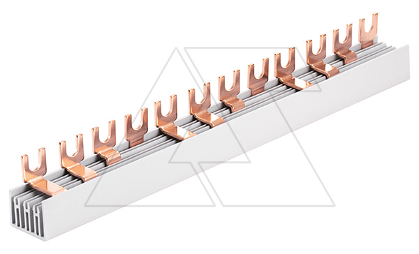 Шинка гребенчатая F-4L-1016/10, тип вилка, 4P-56Mod., 10mm², 63A, 230/415V, 1016mm