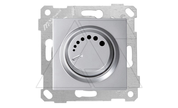 Rita - Светорегулятор (RL) с подсветкой, поворотный, 600 Вт, нерж. сталь