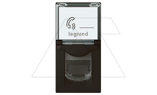 Mosaic - Розетка RJ-45 Кат.6 FTP, 1М, с окном маркировки, матовый черный