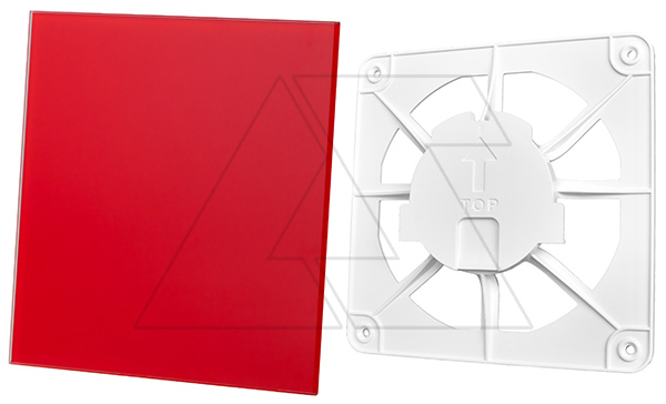 Решетка вентиляционная с панелью декоративной универсальной dRim, стекло, красный