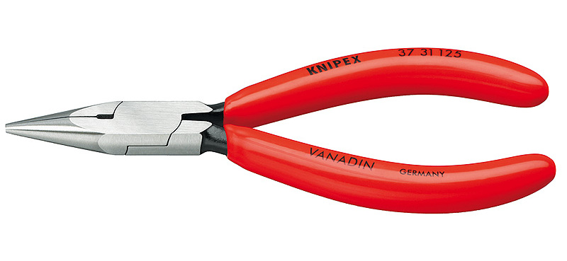 Плоскогубцы захватные прецизионные, плоскокруглые губки, L-125 мм, чёрные, обливные рукоятки (KNIPEX)