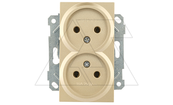 Rita - Розетка двойная 2x2P, золото доре