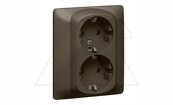 Galea Life - Розетка 2х2P+E нем.стд. в сборе, Dark Bronze