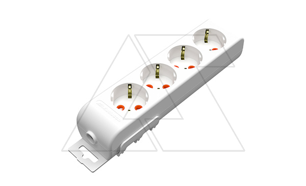 Ri-tech - Колодка розеточная 4x2P+E, со шторками, белый
