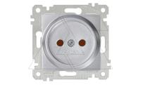 Rita - Розетка 2P, защ. шторки, нерж. сталь