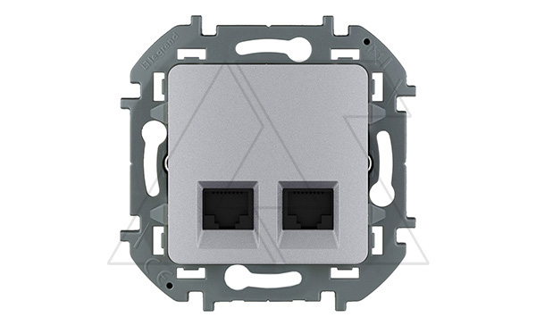 Inspiria - Розетка 2хRJ-45 UTP CAT5E (алюминий)