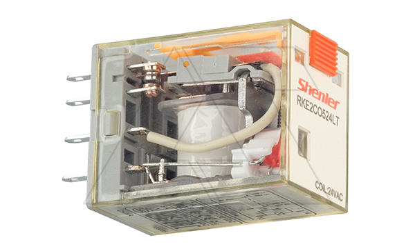 Реле RKE2CO524LT, 2CO, 7A(250VAC/30VDC), 24VAC, мех. индикация, тест-кнопка с блокировкой, LED