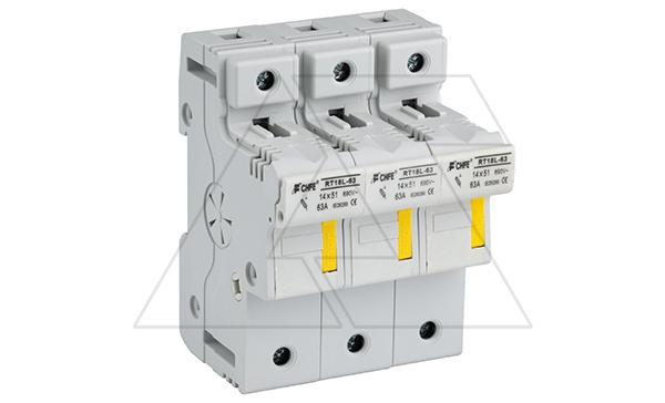 Держатель вставок плавких цилиндр., 3P, 63A, 690VAC, 14x51mm, 4.5M