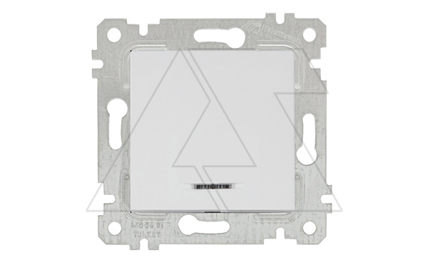 Rita - Выключатель с подсветкой, пруж. зажимы, белый