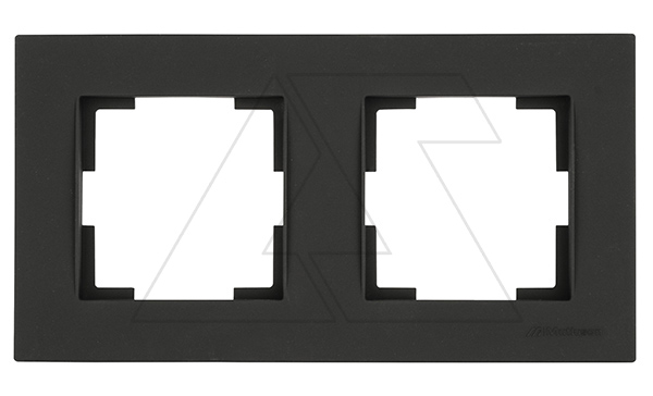 Rita - Рамка 2 поста, горизонтальный монтаж, черный мат